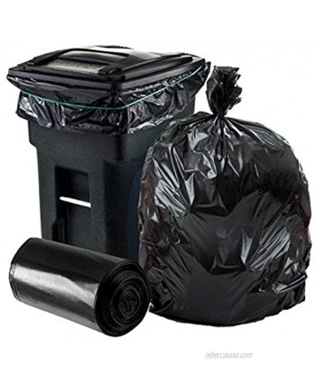 Plasticplace 64-65 Gallon Trash Can Liners for Toter │ 1.2 Mil │ Black Heavy Duty Garbage Bags │ Roll │ 50” x 60” 25 Count