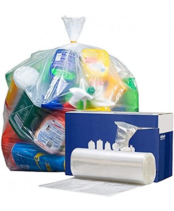 Plasticplace W33LDC1 33 Gallon Trash Bags │ 1.2 Mil │ Clear Heavy Duty Garbage Can Liners │ 33" x 39" 100 Count