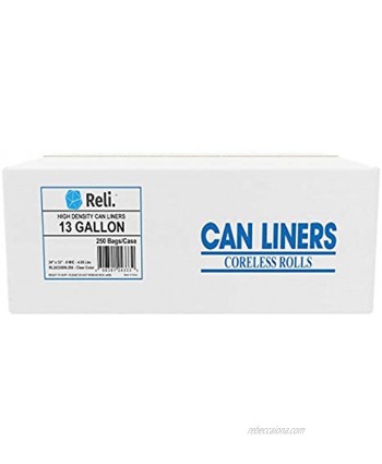 Reli. 13 Gallon Trash Bags 250 Count Clear Trash Bags 13 Gallon Recycling Clear Can Liners 13 Gallon 16 Gallon Tall Kitchen Garbage Bags 13 Gal