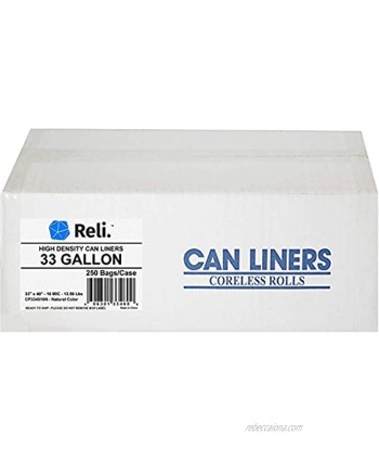 Reli. SuperValue 33 Gallon Trash Bags 250 Count Bulk Clear 30 Gallon 33 Gallon Trash Bags Garbage Bags Clear Recycling Bags Can Liners for 30 Gal 32 Gal 33 Gal 35 Gal Strength