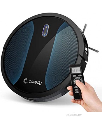 Coredy Robot Vacuum Cleaner Fully Upgraded Boundary Strip Supported 360° Smart Sensor Protection Strong Max Suction Super Quiet Self-Charge Robotic Vacuum Cleans Pet Fur Hard Floor to Carpet