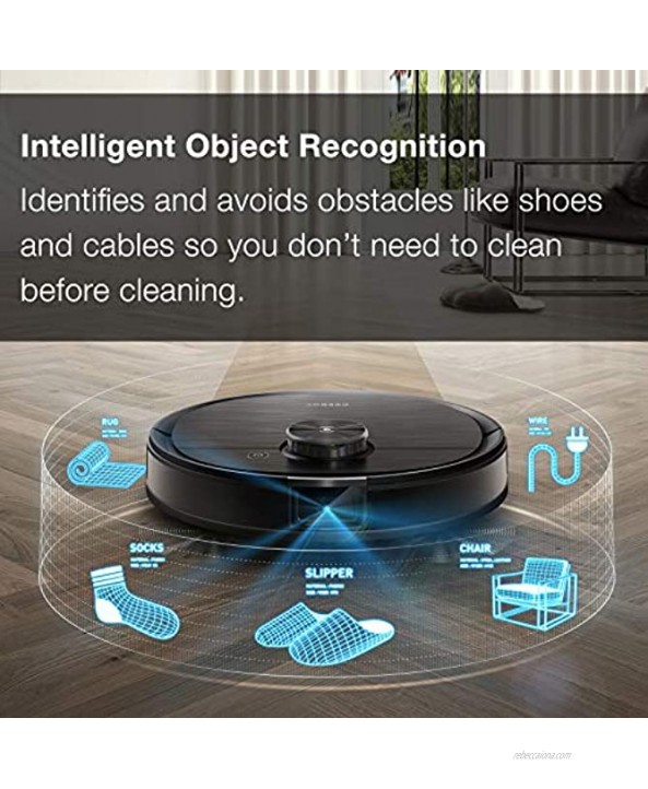 Ecovacs Deebot Ozmo T8 AIVI Robot Vacuum Cleaner & Mop with Auto-Empty Station Smart Objection Recognition Advanced Laser Mapping High Efficiency Filter Ideal for Pet Hair 3+ Hours of Runtime