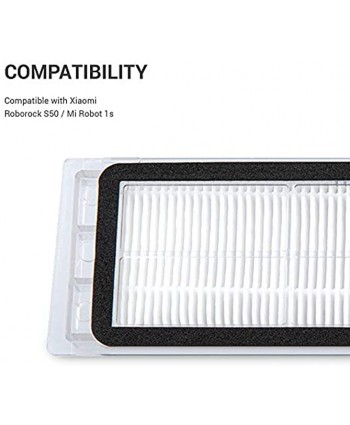 kwmobile Replacement Filters Compatible with Xiaomi Roborock S50 Mi Robot 1s Spare Part Kit with 3 HEPA Filters for Robot Vacuum Cleaner