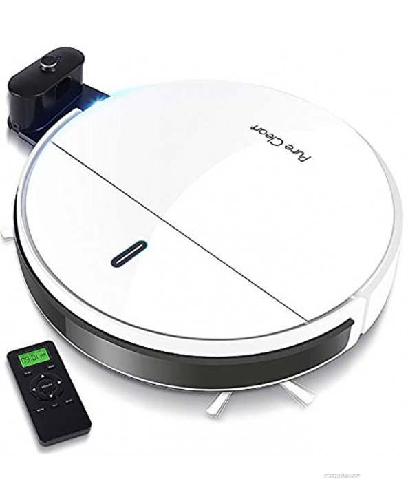 SereneLife Smart Automatic Robot Cleaner-1400 PA Charging Robo Vacuum Cleaner with Docking Station Self Activation Anti-Fall Sensors-Carpet Hardwood Linoleum Tile- Pure Clean White