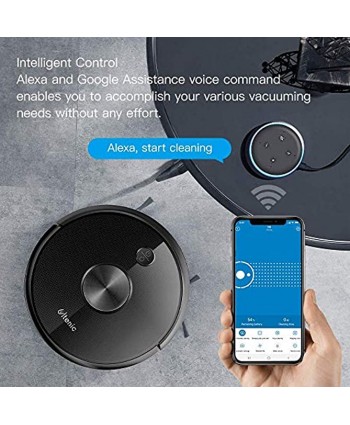 Ultenic D5 Robot Vacuum Cleaner Wi-Fi & Alexa Control 2200Pa Max Suction Super-Thin 500ML Large Dustbox Boundary Strips Ieal for Pet Hair Carpets Hard FloorWater Tank Not Included