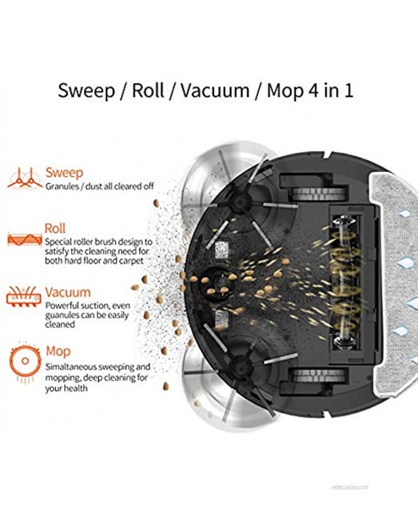Ultenic D5s Pro Robot Vacuum Cleaner and Mop 2500Pa Strong Suction 120Mins Runtime Wi-Fi Connected Super-Thin Works with Alexa Boundary Strips Ideal for Pet Hair Hard Floor and Carpet