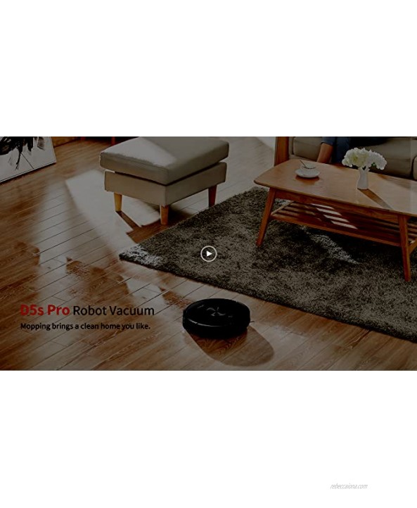 Ultenic D5s Pro Robot Vacuum Cleaner and Mop 2500Pa Strong Suction 120Mins Runtime Wi-Fi Connected Super-Thin Works with Alexa Boundary Strips Ideal for Pet Hair Hard Floor and Carpet