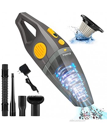 Car Vacuum Cleaner 8000Pa Handheld Vacuum Cordless Cleaner RUMIA Upgraded High Powerful Suction Rechargeable Vacuum Cleaner with Stainless Steel Filter