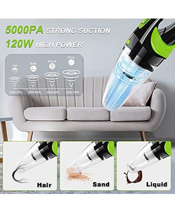 Handheld Cordless Vacuum,Portable Vacuum Cleaner Rechargeable for Pet Hair,6Kpa Strong Suction and 120W High Power Portable Vacuum Cleaner Handheld Cordless for Home,Car Cleaning Dry Wet Accessories