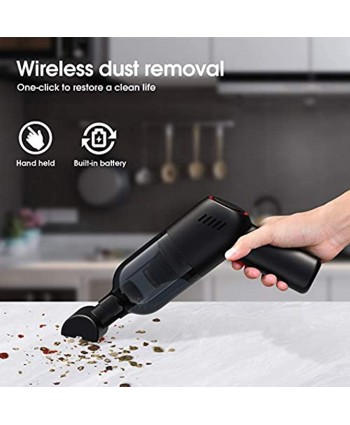 Handheld Vacuum Cleaner Bidakid Portable Vacuum Cleaner for Car Handheld Cordless HEPA Filter 80W 6000PA Mini Car Cleaning Kit with 3 Nozzles for Car and Home Cleaning