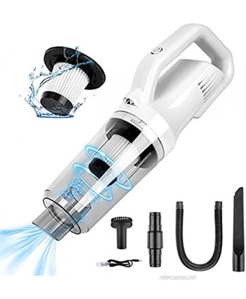 Handheld Vacuum Cordless ETVSAZV Car Vacuum Small Vacuum Cleaner Powered Battery Rechargeable Quick Charge Tech Portable High Power Big Suction Waterwashable Filter for Home Office and Car Cleaning
