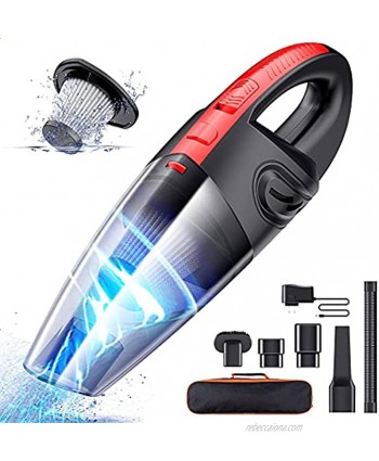 Handheld Vacuum Cordless Portable Hand Vacuum Cleaner for Car and Home Lightweight Cordless Rechargeable Vacuum Cleaner with 6000PA Powerful Suction