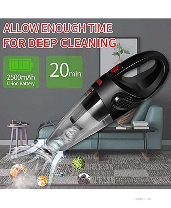 Handheld Vacuum Cordless Rechargeable Car Vacuum Cordless Cleaner Wet Dry Powerful Portable Hand Vacuum Light Weight for Pet Hair Home and Car Cleaning