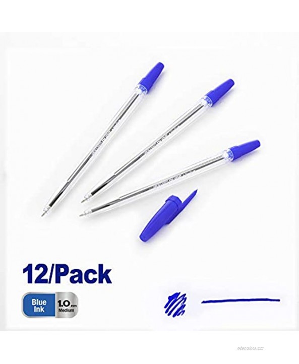 BAZIC Pure Blue Stick Pen 12 Pack