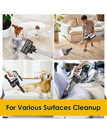 Evereze Cordless Vacuum Cleaner Stick Vacuum Cleaner with 250W 25kPa Powerful Suction 50Mins Runtime 4 in 1 Lightweight Rechargeable Handheld for Hard Floor Carpet & Pet Hair -V30