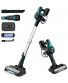 INSE Cordless Vacuum Cleaner 6 in 1 Powerful Suction Lightweight Stick Vacuum with 2200mAh Rechargable Battery Up to 45min Runtime for Home Furniture Hard Floor Carpet Car Pet Hair-N5 Light Blue