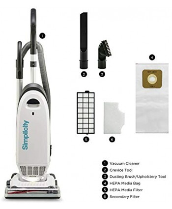 Allergy Upright Vacuum for Carpet and Hardwood by Simplicity Multi Surface Vacuum Cleaner with Certified HEPA Filter and Bag S20EZM