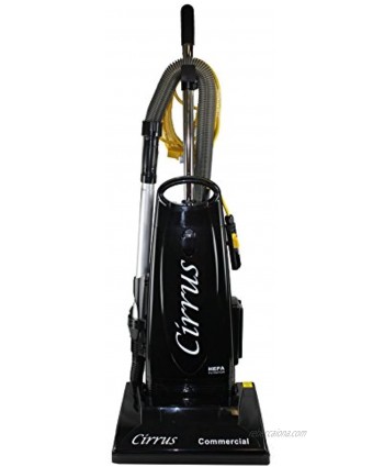 Cirrus CR9100 Commercial Bagged Upright Vacuum Cleaner | 50’ 3-Wire Quick-Change Cord Metal Telescopic Wand and 14" Brushroll | Clean Air Bypass Motor and HEPA Filtration with HEPA Type Bags