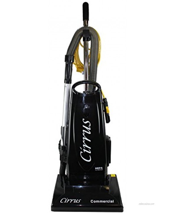 Cirrus CR9100 Commercial Bagged Upright Vacuum Cleaner | 50’ 3-Wire Quick-Change Cord Metal Telescopic Wand and 14 Brushroll | Clean Air Bypass Motor and HEPA Filtration with HEPA Type Bags