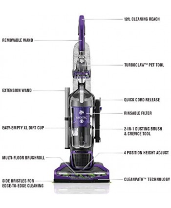 Dirt Devil Endura Max XL Upright Vacuum Cleaner for Pets Bagless Lightweight UD70186 Purple