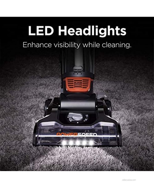 eureka PowerSpeed Turbo Spotlight Lightweight Upright Vacuum Cleaner for Carpet and Hard Floor Pet Tool Orange