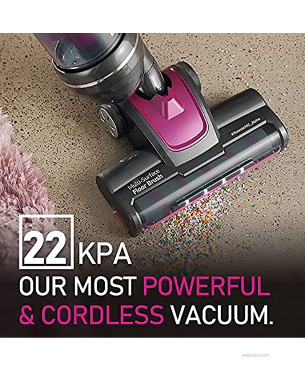 ROOMIE TEC Alpha Professional Cordless Upright Vacuum Cleaner 22Kpa Ultra Powerful Suction Stainless Steel + HEPA Filter Pet Friendly Brush and Auto Charging Base