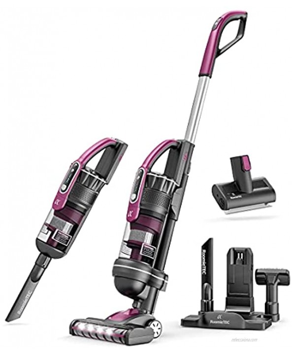 ROOMIE TEC Alpha Professional Cordless Upright Vacuum Cleaner 22Kpa Ultra Powerful Suction Stainless Steel + HEPA Filter Pet Friendly Brush and Auto Charging Base