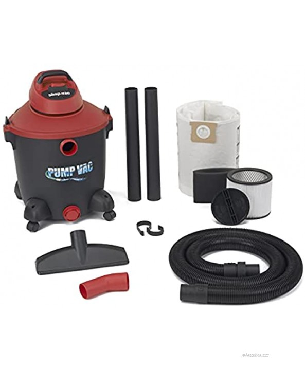 Shop Vac 5821200 12 Gal 5.0 PHP Wet Dry Vacuum with built in Pump will pump out with garden hose. Uses Type U Cartridge Type R Foam plus Type F Filter Bag
