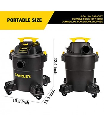 Stanley SL18116P Wet Dry Vacuum 6 Gallon 4 Horsepower Black