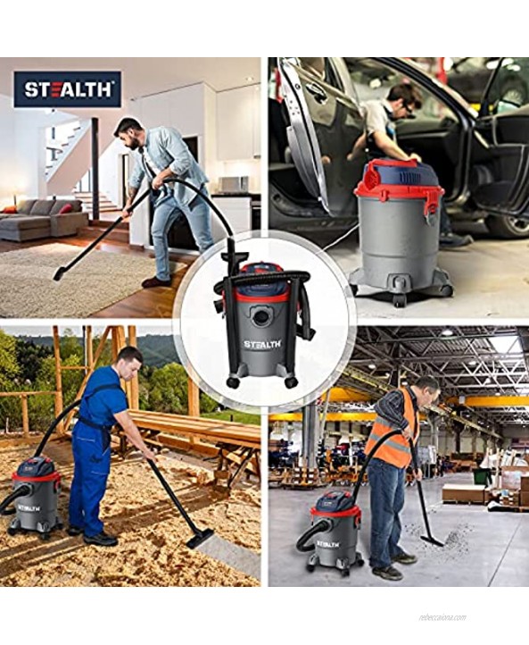 Stealth ECV05P1 Wet Dry Vacuum Cleaner Shop Vacuum with Blower 5 Gallon 5.5 Peak HP Portable Shop Vacuum with Attachments