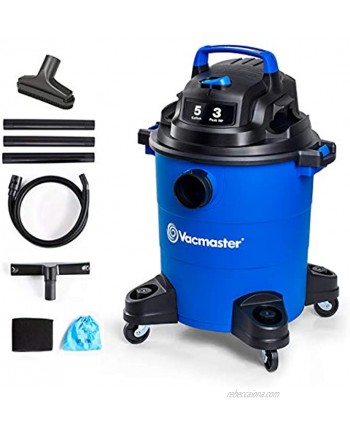 Vacmaster 3 Peak HP 5 Gallon Shop Vacuum Lightweight Powerful Suction Wet Dry Vacuum Cleaner with Blower Function for Dog Hair,Garage,Car,Home & Workshop