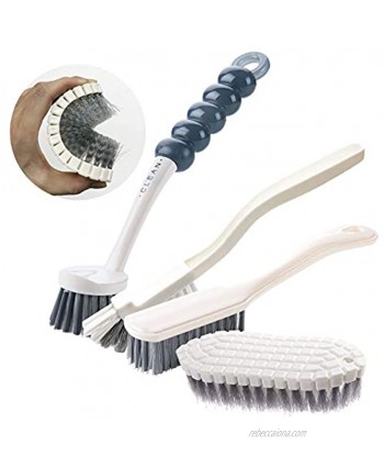 4 Pack Deep Cleaning Brush Set-Kitchen Cleaning Brushes Includes Grips Dish Brush Bottle Brush Scrub Brush Bathroom Brush Shoe Brush for Bathroom Floor Tub Shower Tile Bathroom and Kitchen