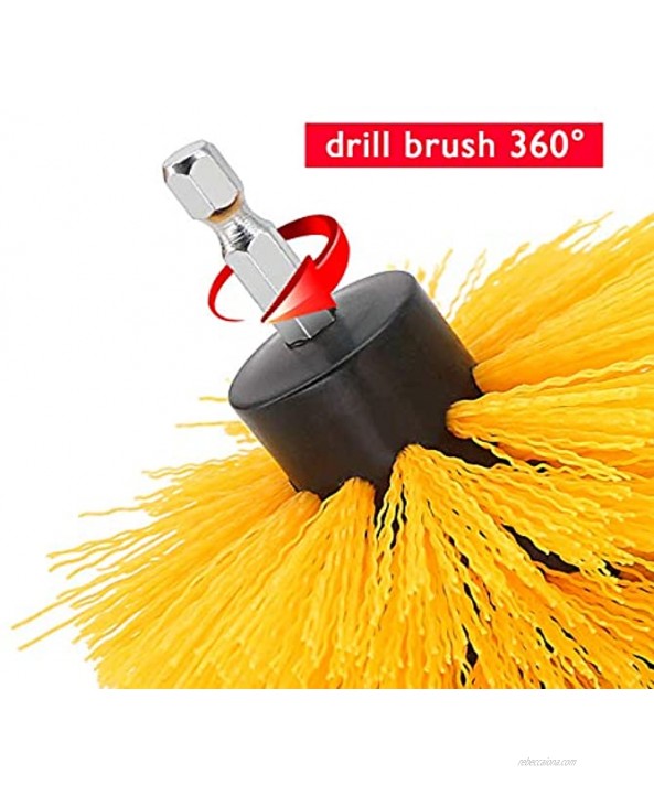 5 Pieces Drill Brush Attachments Scrubber Brush for Drill Power Cleaning Kit for Carpet Car Detailing Bathroom Surface Upholstery Grout Tiles Sinks Shower Boat Corner