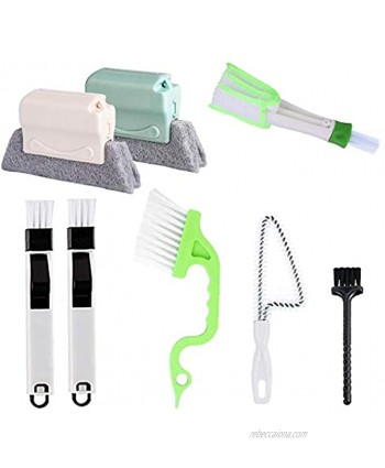 8 Pcs Hand-held Groove Gap Cleaning Tools,Door Window Track Cleaning Tools Groove Corner Crevice Cleaning Brushes for Sliding Door Tile Lines Shutter Car Vents Air Conditioner Keyboard