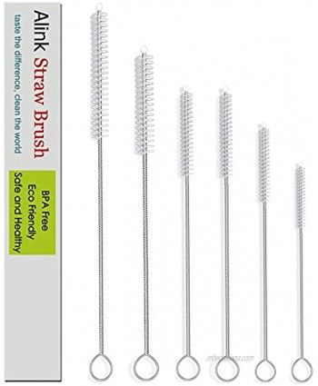 ALINK Simple Drink Straw Cleaning Brush Kit 5 Size 6 Pieces 12" Extra Long 12 mm Extra Wide General Size