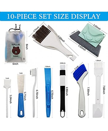 Blue Top Household Cleaning Brushes 10-Piece Set Window Crevice Cleaning Tool for Narrow Gap,Magic Window Sill Cleaning Tool for Slide door,Tile Lines,Shutter,Air Conditioner,Keyboard,Vents