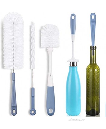 Bottle Cleaning Brush Set Long Water Bottle and Straw Cleaning Brush Kitchen Scrub Cleaner Set for Narrow Neck Beer Brewing Supplies Sports Water Bottles Straws Baby Bottles Cups Set of 3
