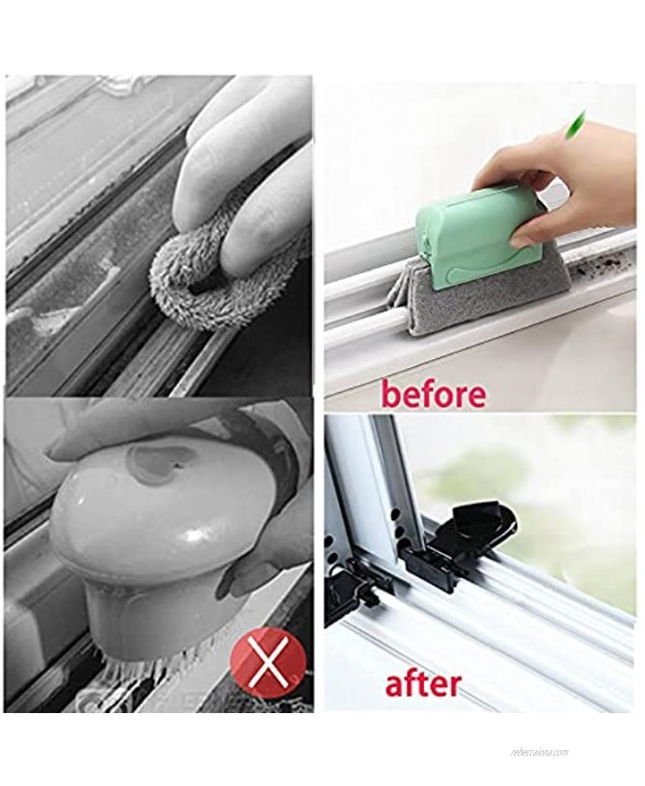 Cleaning Brush Window Brush Magic Window Cleaning Brush 6 Pcs Strong Cleaning Ability Window Groove Cleaning Brush Quickly Clean All Corners and Crevices Can Be Reused Easy to Clean Store