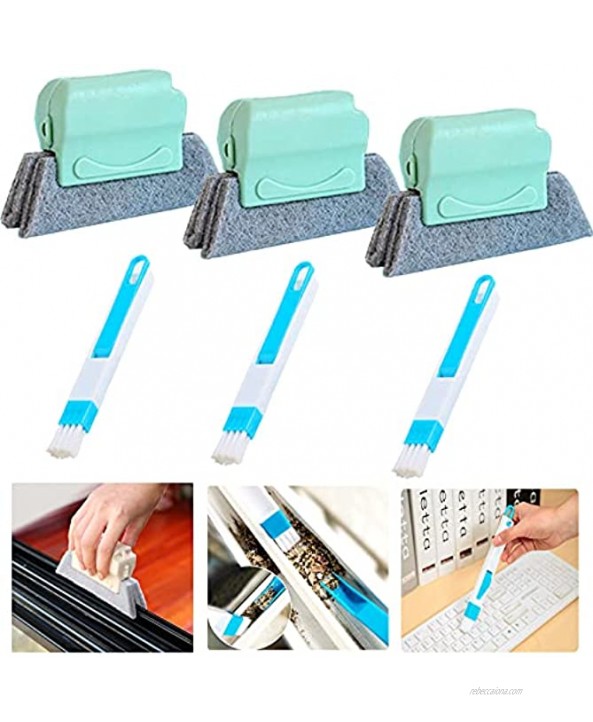 Cleaning Brush Window Brush Magic Window Cleaning Brush 6 Pcs Strong Cleaning Ability Window Groove Cleaning Brush Quickly Clean All Corners and Crevices Can Be Reused Easy to Clean Store