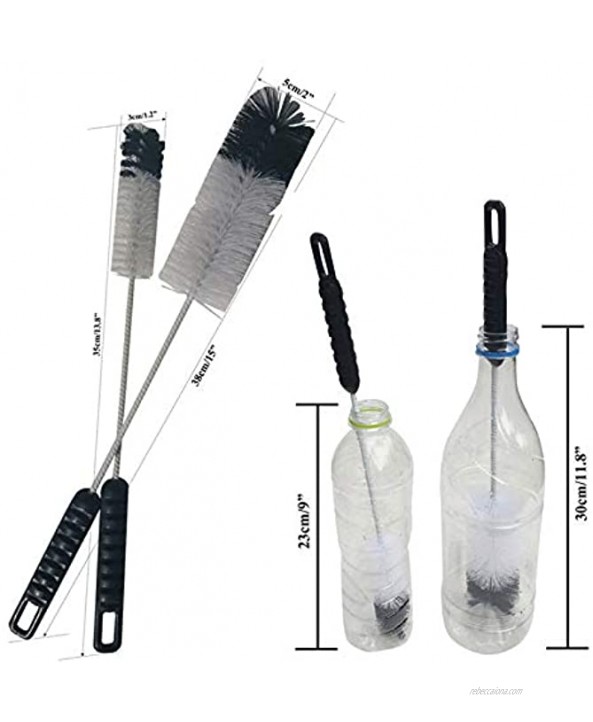 Coralpearl Utility Bottle Cleaning Brush Set Long Handle Thin Small Big Wire Cleaner Bendable Flexible for Narrow Neck Skinny Spaces of Water Beer Wine Baby Bottles,Pipe,Tube,Flask,Decanter,Straw 2