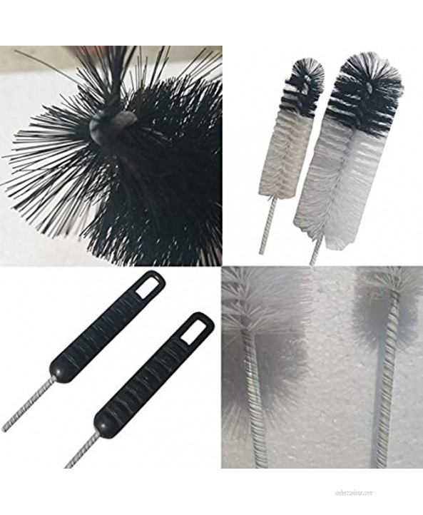Coralpearl Utility Bottle Cleaning Brush Set Long Handle Thin Small Big Wire Cleaner Bendable Flexible for Narrow Neck Skinny Spaces of Water Beer Wine Baby Bottles,Pipe,Tube,Flask,Decanter,Straw 2