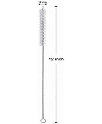 Extra Long Straw Cleaner Brush Extend 12 inch Extra Wide 12mm diam Pipe Cleaners Cleaning Brush for Hookah Set Nylon Bristles and Stainless Steel Handle Straw Brush Set 10 Pack