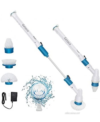 Getace Electric Spin Scrubber,360 Cordless Bathroom Scrubber with 3 Replaceable Cleaning Shower Scrubber Brush Heads,Extension Handle for Tub,Tile Floor Wall,Shower Bathtub and Kitchen