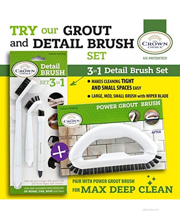 Grout Brush with Stiff Bristles – Clean Whiten Years of Dirty Grout Lines – Durable Hard Scrubbing Grout Cleaner Brush for Tile Floors – Comfortable Cleaning Handle – Tiles Floors Bathroom Shower