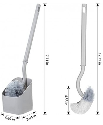 NileHome Toilet Brush with Holder Lightweight Wall-Mounted Toilet Brush Toilet Bowl Cleaner Brush and Holder Set Bathroom Cleaning Brush Durable Bristles Curved Handle Toilet Scrubber Commode Brush