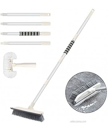 RMAI Floor Scrub Brush with Long Handle Floor Brush Scrubber Shower Cleaning Brush for Deck Bathroom Tub Tile Grout Kitchen Wall Swimming Pool Patio Garages