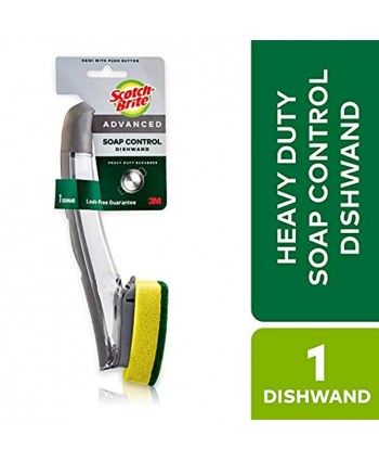 Scotch-Brite Heavy Duty Advanced Soap Control Dishwand Control Soap With A Button Keep Your Hands Out Of Dirty Water Long Lasting and Reusable