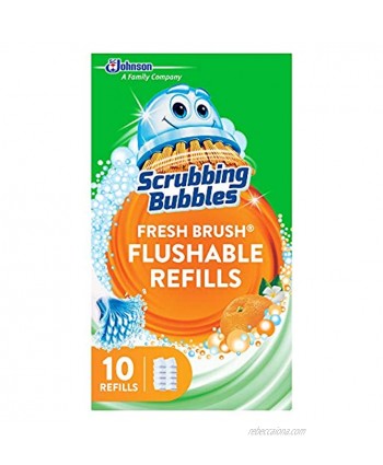 Scrubbing Bubbles Fresh Brush Flushables Refill Toilet and Toilet Bowl Cleaner Eliminates Odors and Limescale Citrus Action Scent 10ct