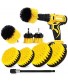 Shieldpro Drill Brush Attachment Set,Power Cleaning Scrub Brush,All Purpose Drill Brushes with Extend Long Attachment for Bathroom and Kitchen Surface,Grout,Tub,Shower,Tile,Corners Automotive-Yellow