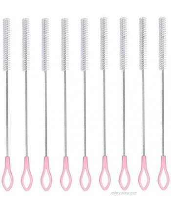 Straw Brush Nylon Pipe Tube Cleaner 7.5-ihch X 1 3-inch Set of 10 Pink